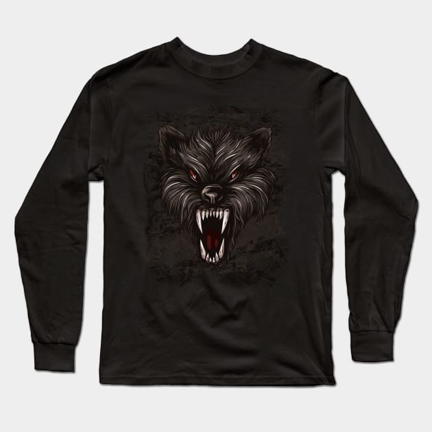 Werewolf For Halloween Long Sleeve T-Shirt by RadStar